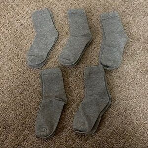 5 pairs kids gray crew socks